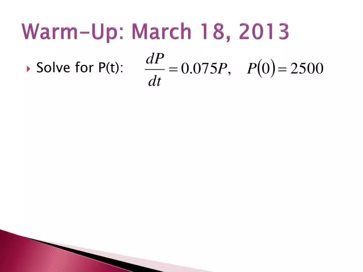 warm up march 18 2013