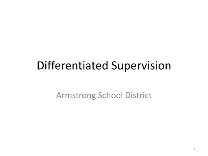 differentiated supervision