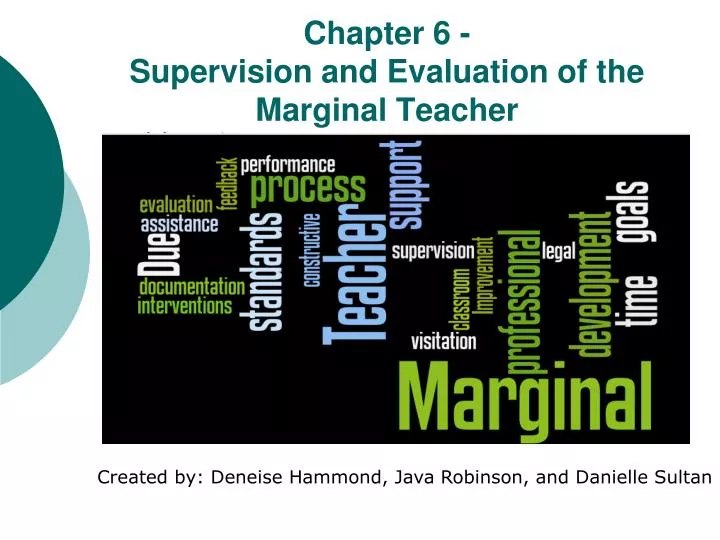 chapter 6 supervision and evaluation of the marginal teacher