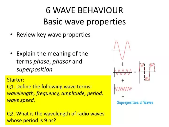 6 wave behaviour basic wave properties