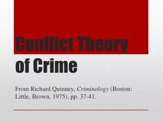 Conflict Theory of Crime