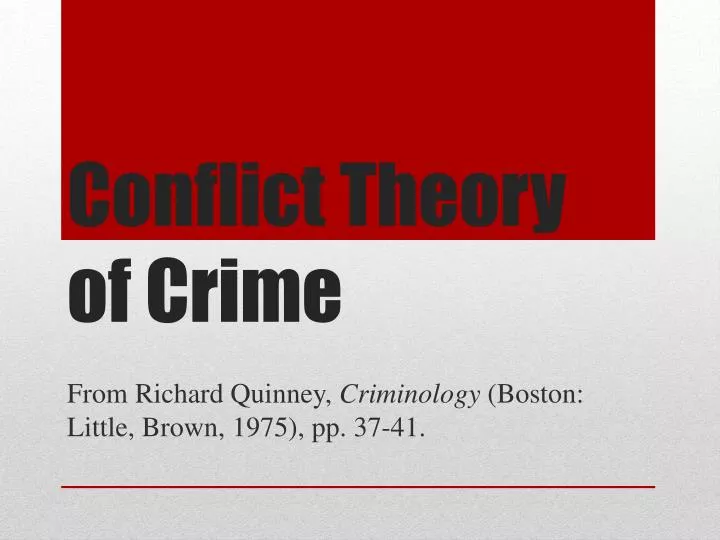 conflict theory of crime