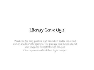Literary Genre Quiz
