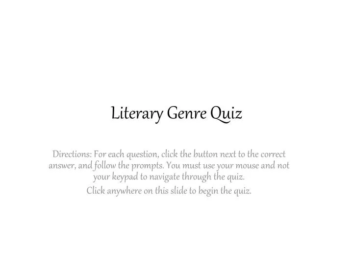literary genre quiz