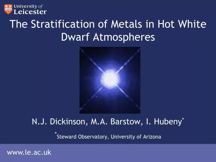 the stratification of metals in hot white dwarf atmospheres
