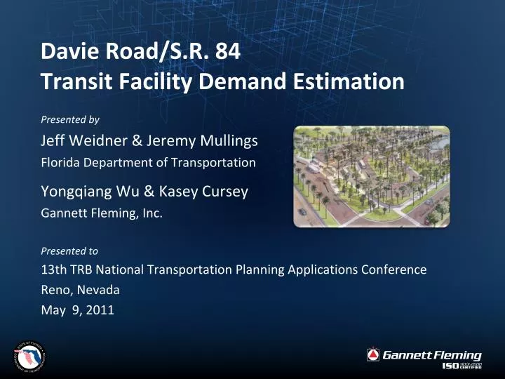 davie road s r 84 transit facility demand estimation