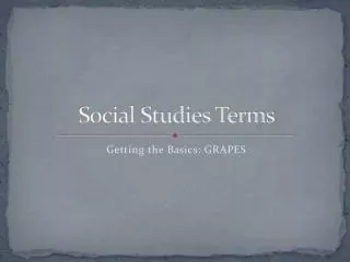 Social Studies Terms