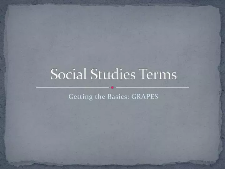 social studies terms