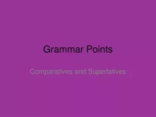 Grammar Points