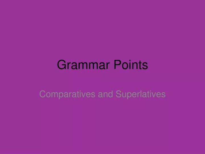 grammar points