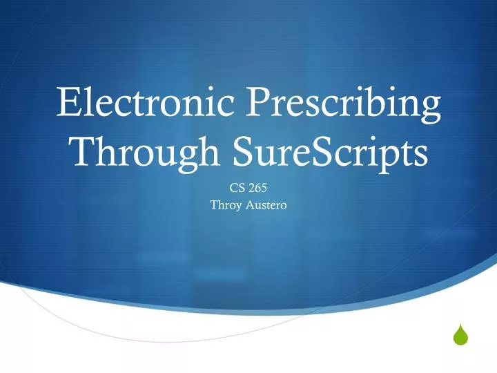 electronic prescribing through surescripts
