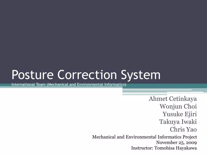 posture correction system international team mechanical and environmental informatics