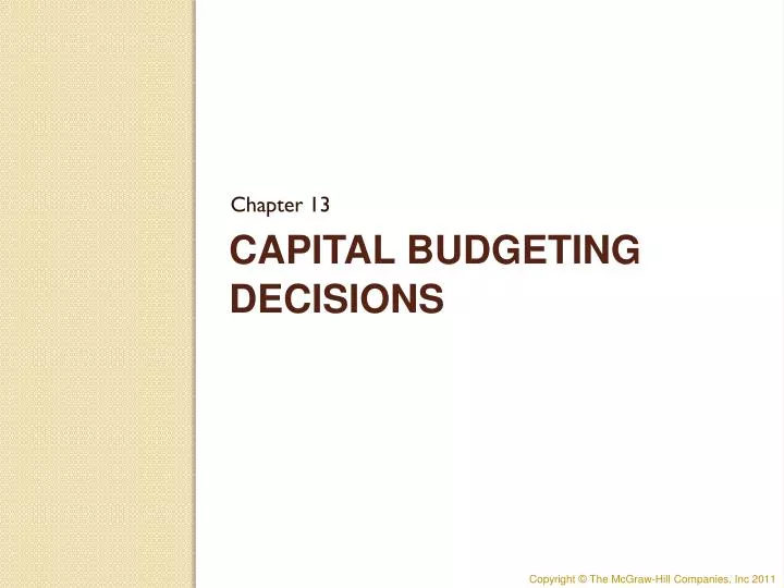 capital budgeting decisions