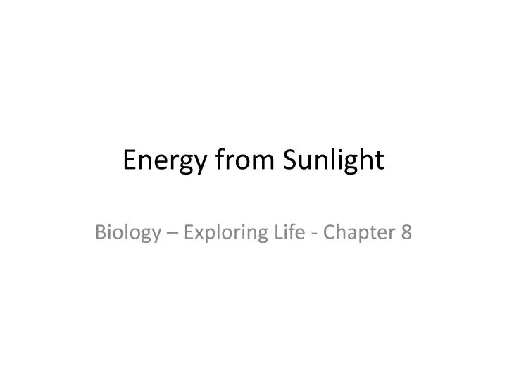 energy from sunlight