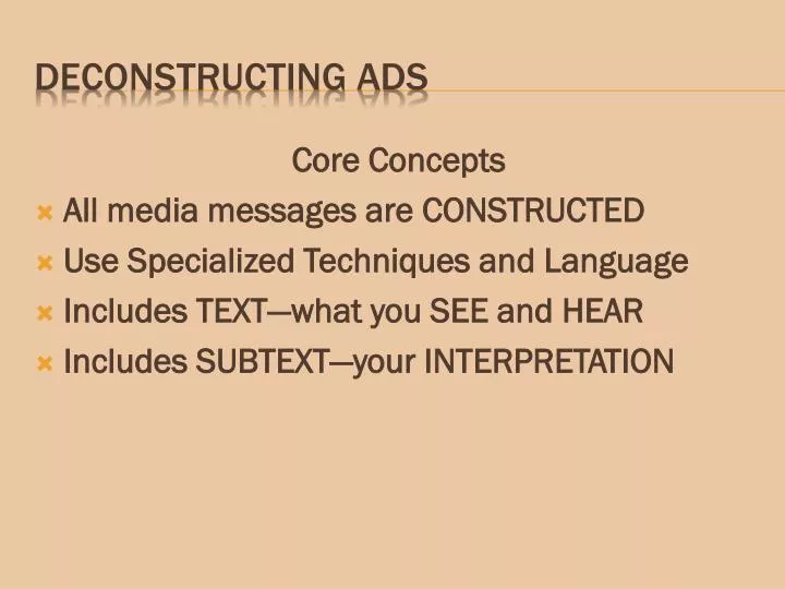 deconstructing ads