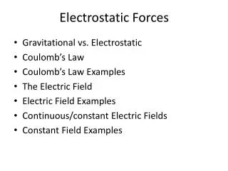 Electrostatic Forces