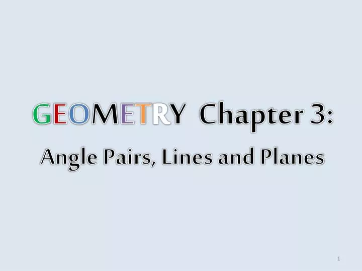 g e o m e t r y chapter 3 angle pairs lines and planes
