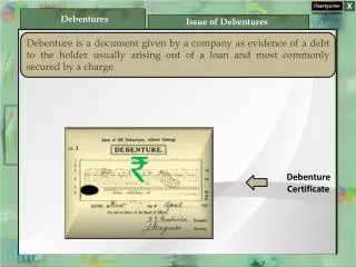 Debenture Certificate