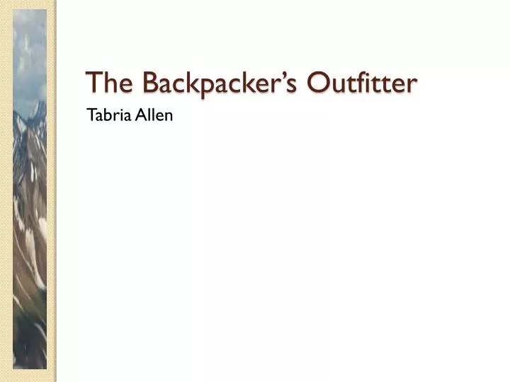 the backpacker s outfitter