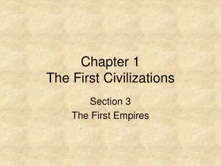 Chapter 1 The First Civilizations