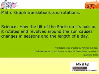 Math: Graph translations and rotations.