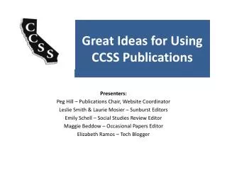Great Ideas for Using CCSS Publications