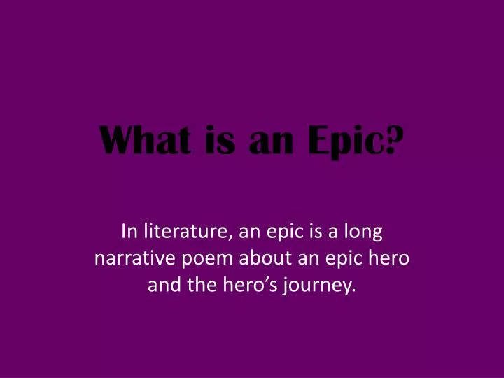 what is an epic