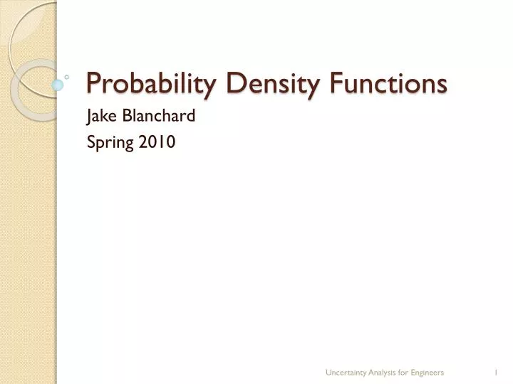 probability density functions