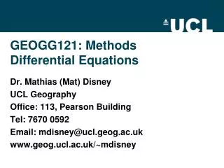 GEOGG121: Methods Differential Equations
