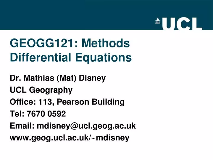 geogg121 methods differential equations
