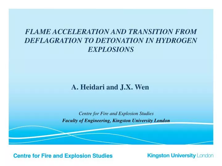 flame acceleration and transition from deflagration to detonation in hydrogen explosions
