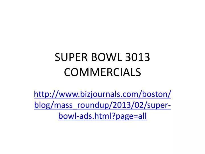 super bowl 3013 commercials