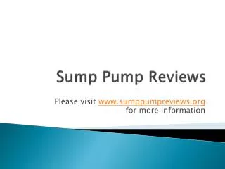 Sump Pump Reviews