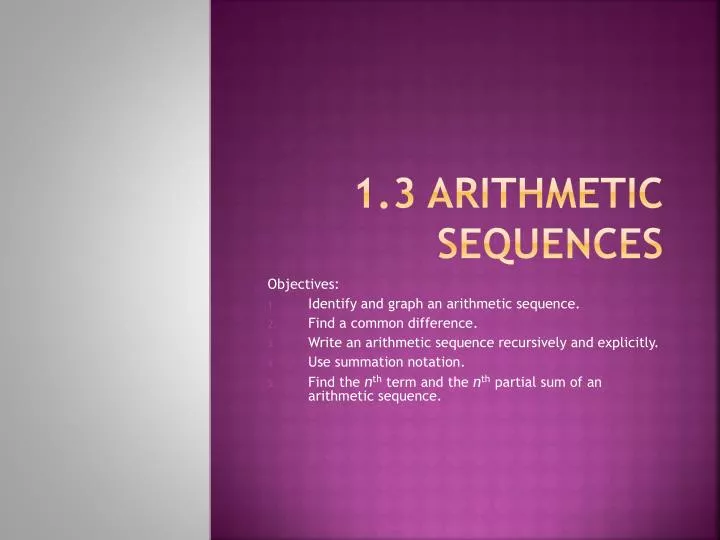 1 3 arithmetic sequences