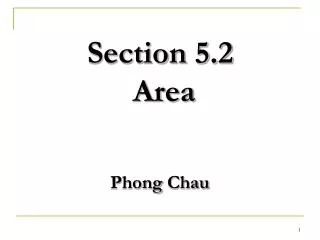 Section 5.2 Area Phong Chau