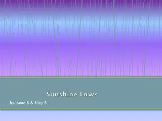 Sunshine Laws