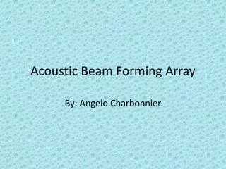 Acoustic Beam Forming Array