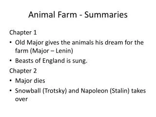 Animal Farm - Summaries