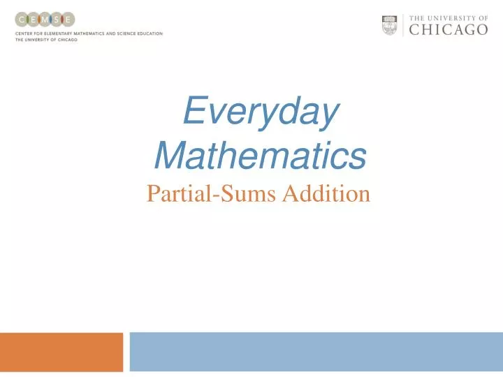 everyday mathematics partial sums addition