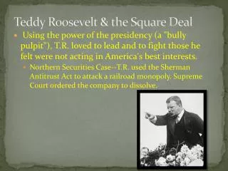 Teddy Roosevelt &amp; the Square Deal