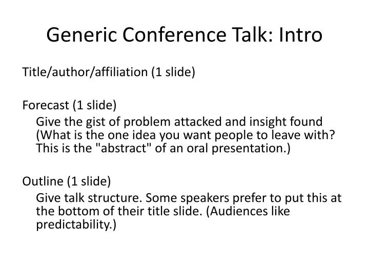 generic conference talk intro