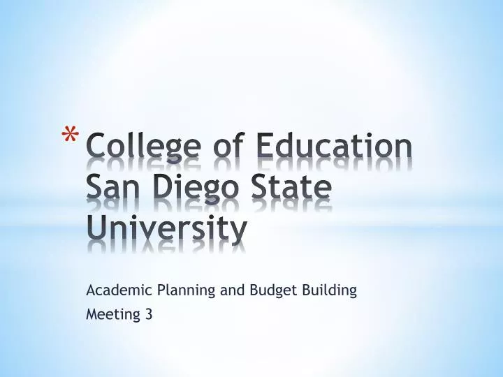 college of education san diego state university