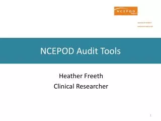 NCEPOD Audit Tools