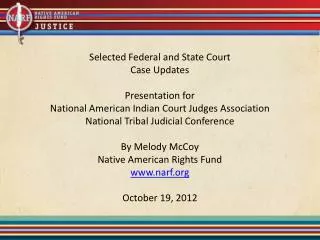 Selected Federal and State Court Case Updates Presentation for