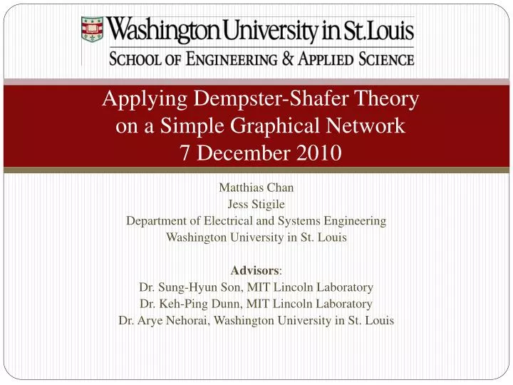 applying dempster shafer theory on a simple graphical network 7 december 2010