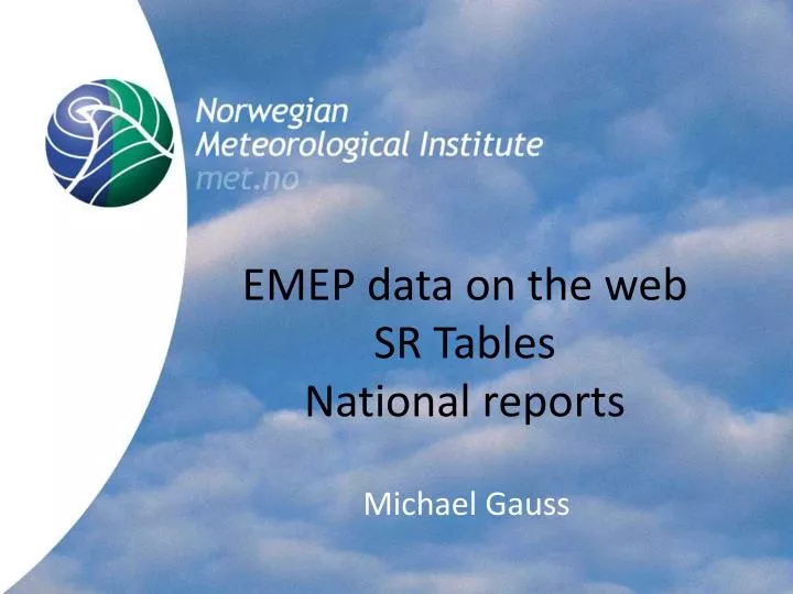 emep data on the web sr tables national reports