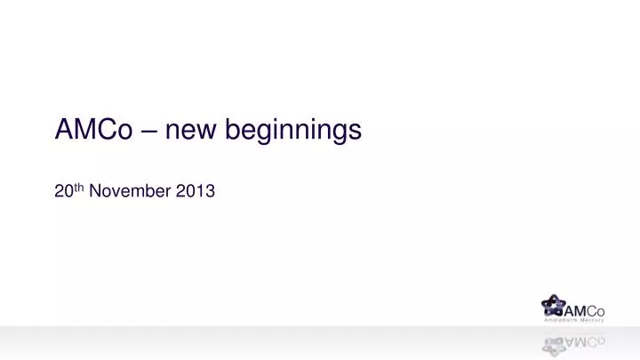 amco new beginnings 20 th november 2013