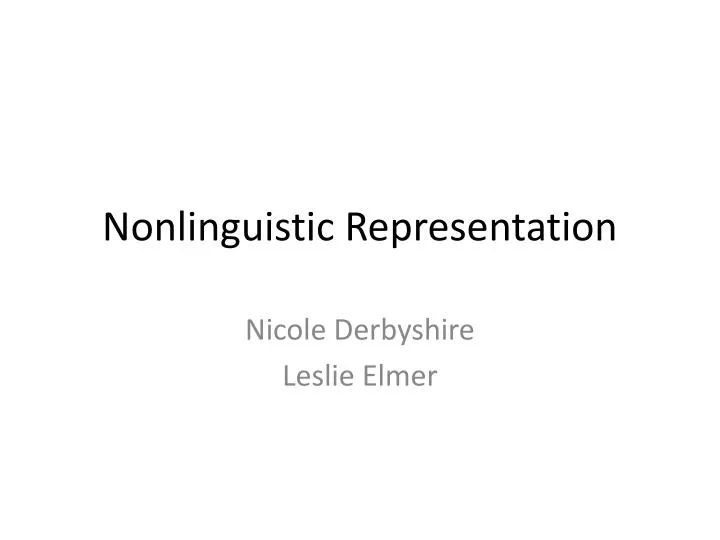 nonlinguistic representation