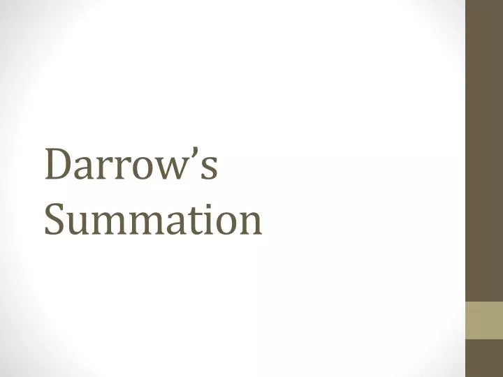 darrow s summation