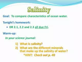 Salinity